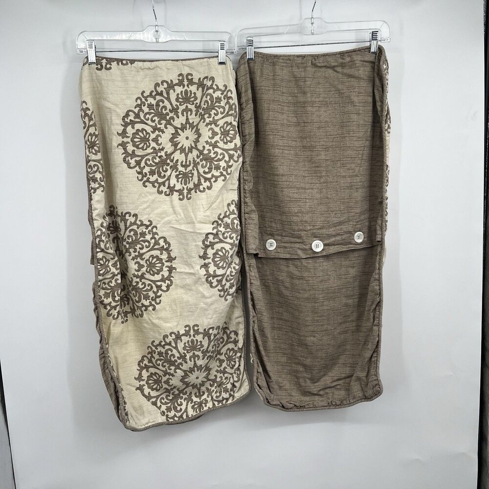 Lot Of 2 Stone Cottage Bristol Medallion Shams Cottage Country Boho Beige Brown